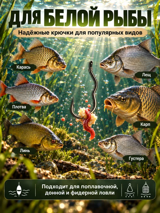 Крючки рыболовные набор 120 шт, 120 шт, фото 4