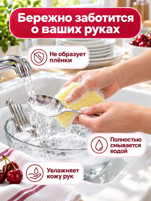 Tori Средство для мытья посуды 5л с ароматом вишни, 5 л, фото 4