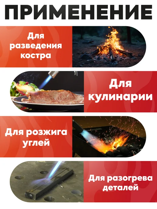 Газовая горелка на цанговый баллон с пьезоподжигом, вариант, фото 2