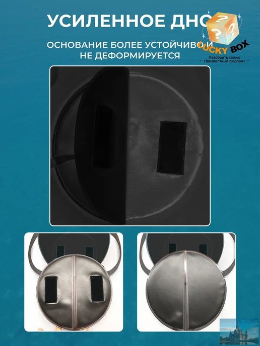 Ведро складное 12 литров черное, черный, фото 3
