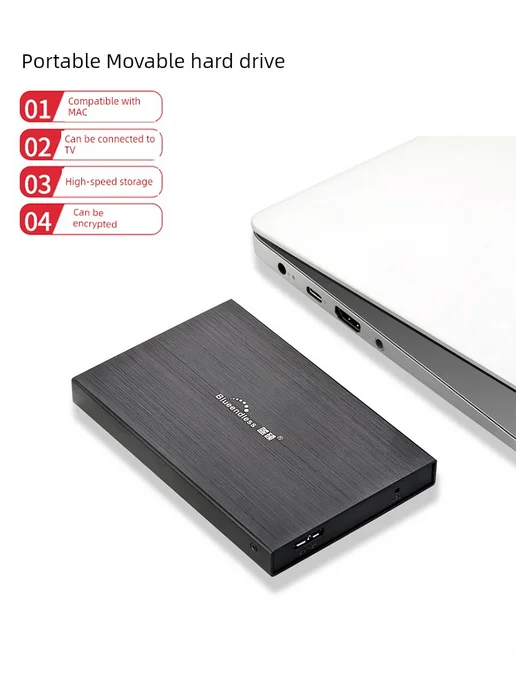 Нет бренда 500GB Ветрено-черный внешний жесткий диск USB 3.0 с, 750GB, фото 2