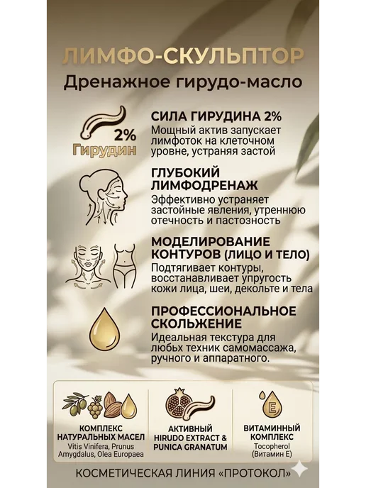 Дренажное массажное гирудо-масло Лимфо-Скульптор, вариант, фото 2