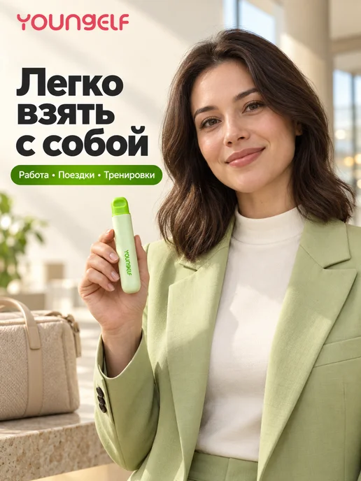 YOUNGELF Компактная зубная щетка 10000+ комплект 2 шт, зеленый, фото 7